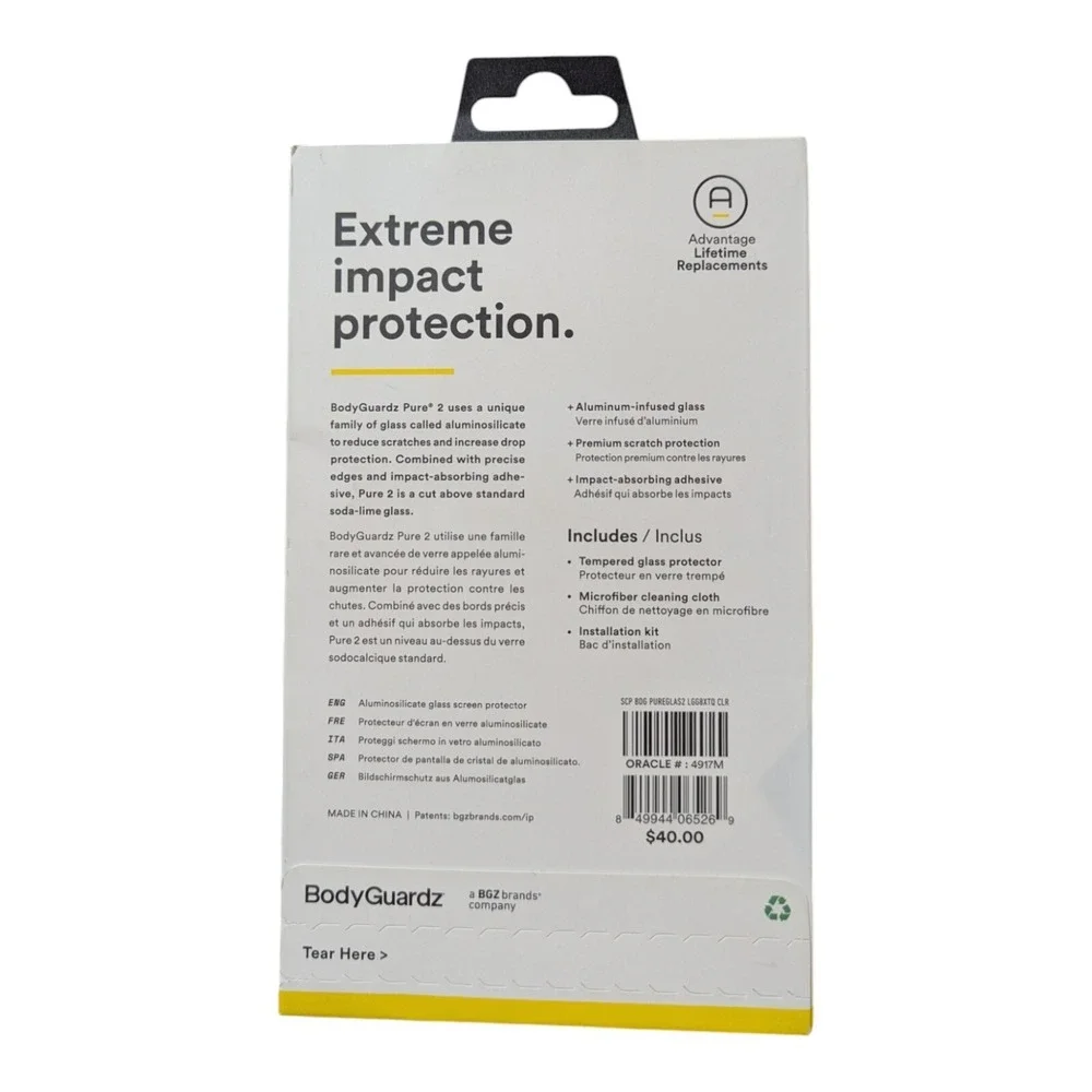 F3. Bodyguardz Pure 2 Tempered Glass Screen Protector‎ For LG G8X ThinQ